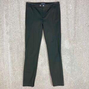 Vince Ponte Knit Slim Leg Pants Women 6 Olive Zipper Ankle Stretch Tailored Chic